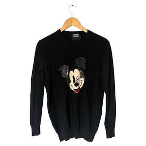 Markus Lupfer Merino Wool Black Disney Mickey Mouse Crewneck Sweater size Small